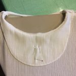 11-2 縫い代を半分へ。スリット位置を印つけ